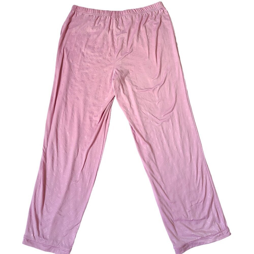 Juicy Couture Pink Pajama Set Womens Large Pants Collard Shirt Fall Winter Pjs - Picture 7 of 16